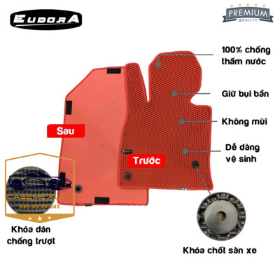 [TOYOTA RAIZE] Thảm Trải Sàn, Lót Sàn Ô Tô Cao Su Eudora CloudFoam Thiết Kế Theo Xe Dành Cho Xe TOYOTA RAIZE, Chống Nước, Không Mùi, Ngăn Bụi Bẩn, Dễ Vệ Sinh - Hàng Chính Hãng