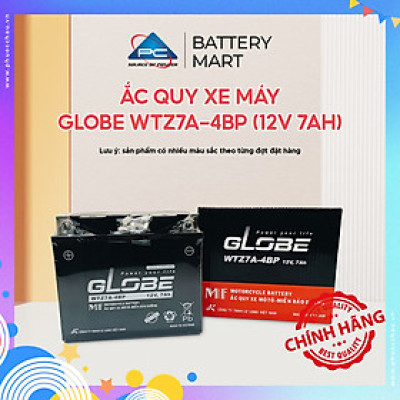 Ắc Quy Khô GLOBE WTZ7A-4BP 12V-7AH | Bình ắc quy dành cho xe máy Yamaha Nouvo I, II, III đời cũ
