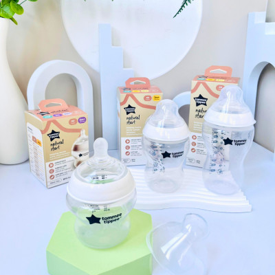 Bình Sữa Ty Siêu Mềm Tự Nhiên Tommee Tippee Natural Start 260ml, Núm Ty Của Bình 3-6 tháng