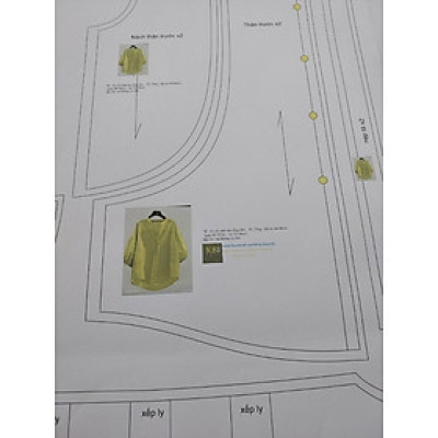 Rập giấy may đầm bầu BA25- bản vẽ