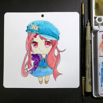 Giấy vẽ màu nước vẽ lên màu ấn tượng giấy dày kích thước (14 x 14) cm bo 4 góc 40 tờ AR516 Green Art - Hàng chính hãng