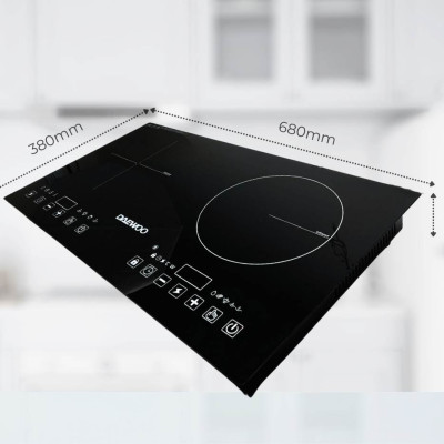 Bếp Đôi Điện Từ Hồng Ngoại Daewoo DWHB-3801C, mặt kính pha lê bóng 3800W, phù hợp mọi loại nồi - Hàng chính hãng