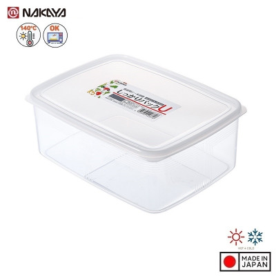 Hộp đựng/cất bảo quản thực phẩm ( Chữ nhật 2000ml ) + 01 Rổ nhựa 2 lớp (1.5 L) cao cấp ( Giao hàng ngẫu nhiên ) - Hàng nội địa Nhật Bản.