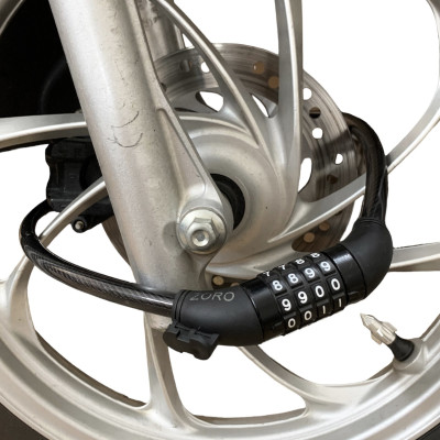 Ổ khóa dây mật mã ZORO 85cm - không dùng chìa - tiện lợi khóa xe máy, xe đạp - hàng chính hãng