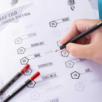 Bút Chì Gỗ 2B Deli Elite CU24820 - Thân Đen