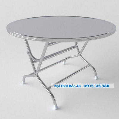 Bàn tròn inox 201 rộng 1m2 chân cao Bảo An chống gỉ , hàng loại 1 bao chất lượng, miễn phí vận chuyển