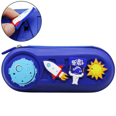 Bóp Viết Nhựa Charm Tên Lửa - Shunde 9036 - Màu Xanh Đậm