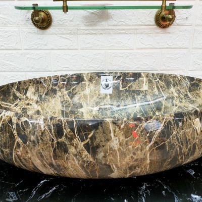 CHẬU LAVABO ELIP ĐÁ ĐEN GRVL 8137E