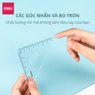 Bộ Thước Kẻ Thước Đo Độ Eke Học Sinh Deli - Bộ Dụng Cụ Học Tập 4 Chiếc  - 79529 79530