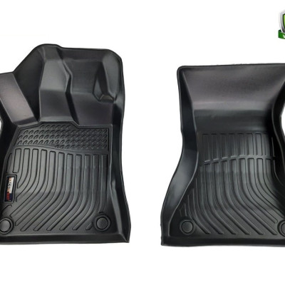 Thảm lót sàn xe ô tô Audi A4 2009-2015 Nhãn hiệu Macsim chất liệu nhựa TPE cao cấp màu đen