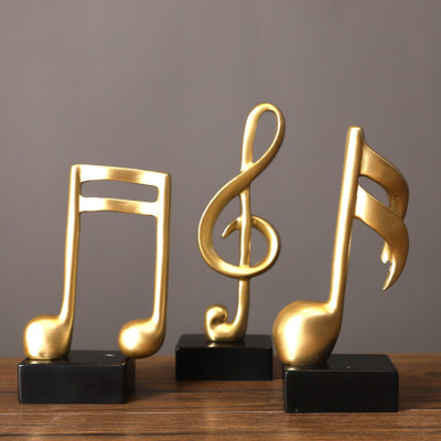 Mô hình 3 nốt nhạc, khoá sol mạ đồng trang trí đàn Piano, đồ decor trang trí nội thất tủ kệ , bàn làm việc - Hàng chính hãng