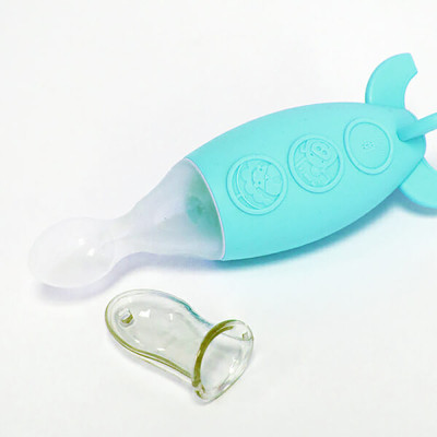 Bình bóp ăn dặm silicon có thìa Marcus & Marcus cho bé từ 6 tháng