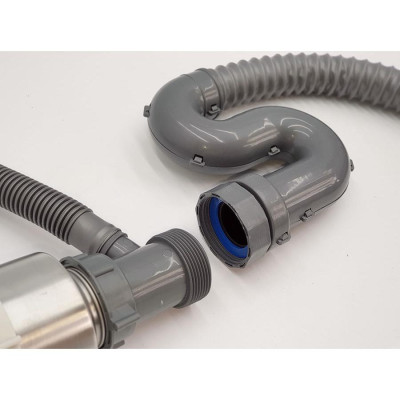 Bộ xả chậu rửa chén 1 hộc, kèm rốn xả Inox 110mm Eurolife EL-BXC 03 (Xám)