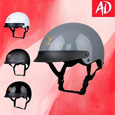 Mũ bảo hiểm xe máy 1/2 Royal M162 lưỡi trai màu đen 2 size L XL cho nam nữ