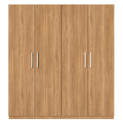 Tủ quần áo gỗ MDF Tundo 4 cánh 3 ngăn đứng màu vàng xậm 200 x 55 x 200cm