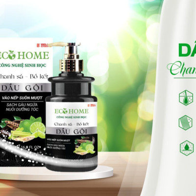 Dầu Gội Chanh Sả Bồ Kết Công Nghệ Sinh Học ECOHOME Kim Ngân Store Giúp Dưỡng Ẩm Tóc, Mềm Mượt,Óng Ả, Lưu Hương Lâu 500ml