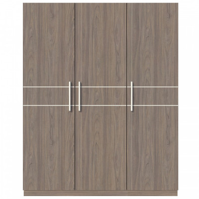 Tủ quần áo gỗ MDF Tundo 3 cánh 2 ngăn kéo màu gỗ xám 160 x 55 x 200cm