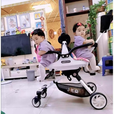 [Mẫu Mới] Xe Đẩy Đôi JIARUOQI – Gấp Gọn, Bền Đẹp, Siêu Nhẹ, Phù Hợp 2 Bé