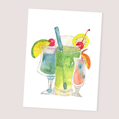 Giấy vẽ màu nước A6 lỡ vẽ các hình dễ thương, giấy vẽ chuyên dụng có vân nhập từ Ý, chất giấy 224gsm 40 tờ CTB784 Green Art - Hàng chính hãng