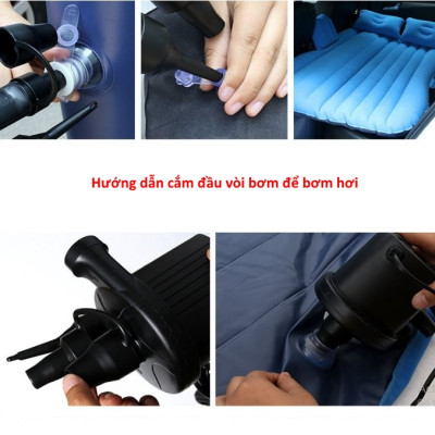 Đệm Hơi Xe Ô Tô Nệm Hơi Dùng Cho Xe 4 - 5- 7 Chỗ Xe Bán Tải Tặng Kèm Bơm Hơi Phù Hợp Vợi Mọi Dòng Xe