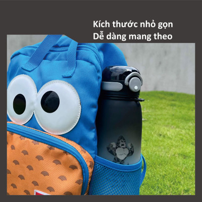 BÌNH UỐNG NƯỚC CÓ ỐNG HÚT CHO BÉ BẰNG NHỰA TRITAN KU5619 - 550ML