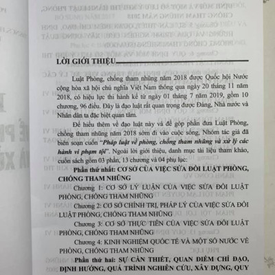 Pháp Luật về phòng, chống tham nhũng và xử lý các hành vi phạm tội