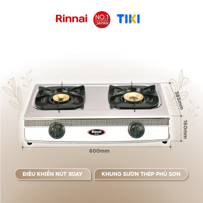 Bếp gas dương Rinnai RV-460(S) mặt bếp inox và kiềng bếp men - Hàng chính hãng.