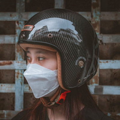 Mũ Bảo Hiểm 3/4 Bulldog Heli Carbon 2020