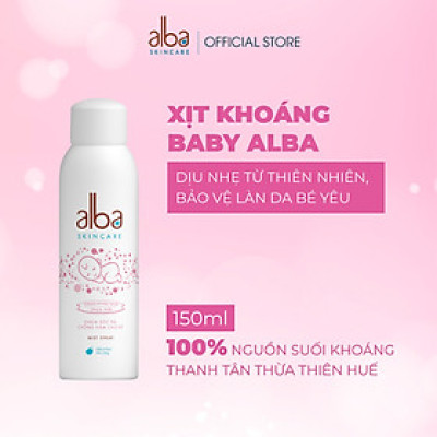 Xịt Khoáng BABY ALBA Chống Hăm Khô Rôm Sảy Giúp Da Bé Mịn Màng 150ML