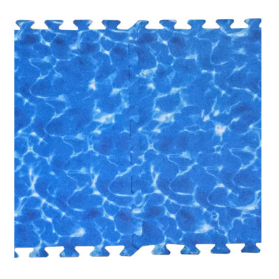 Bộ 4 tấm Thảm xốp lót sàn Thoại Tân Thành an toàn cho bé - hình sóng biển màu xanh dương - kích thước 1 tấm 60x60cm, độ dày khoảng 0,9 - 1cm