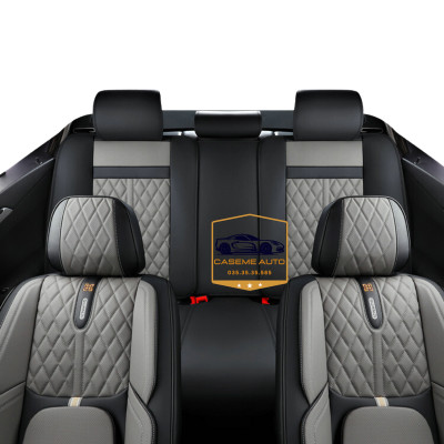 [Tặng Kèm 2 Gối] Bộ 5 Áo Bọc Ghế Ô Tô Da Nappa 9D Cao Cấp, Chống Nước Tốt, Dễ Vệ Sinh, Không Mùi, Có Chống Trượt (Mã 202) - Hàng Nhập Khẩu