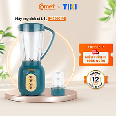 Máy Xay Sinh Tố Comet CM9952 – 450W, Cối Nhựa Kháng Vỡ 1.5L, Lưỡi Dao Inox Sắc Bén - Hàng chính hãng