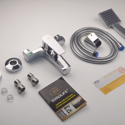 Bộ vòi sen nóng lạnh Đồng mạ Chrome Eurolife EL-JAS01