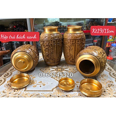 Hộp đựng trà ( chè ) bằng gỗ bách xanh thơm nức kt cao 19×11cm 