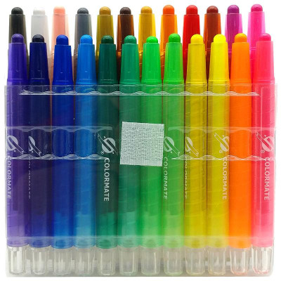 Bộ Bút Sáp Vặn - Colormate 112861 (24 Màu)