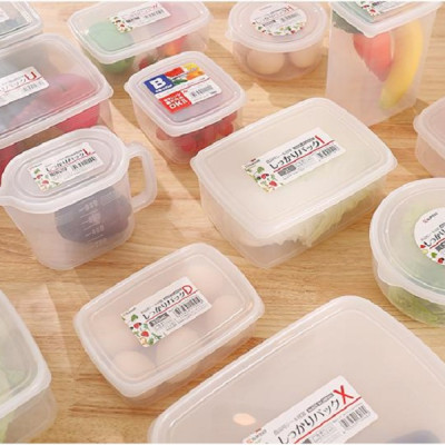 Set 02 Hộp nhựa cao cấp bảo quản thực phẩm Nakaya hình tròn, có nắp mềm 1300ml - Nội địa Nhật Bản