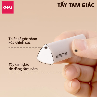 Hôp 6 Gôm Tẩy Siêu Sạch Deli Nusign Cao Cấp Tẩy Mềm Siêu Sạch Ít Vụn Không Mòn Rách Giấy Dụng Cụ Học Tập Cho Học Sinh
