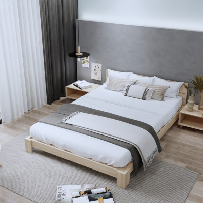 Giường ngủ gỗ CT05 Juno Sofa màu vàng nhạt 