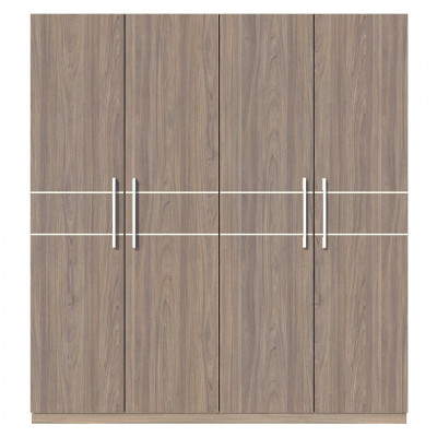 Tủ quần áo gỗ MDF Tundo 4 cánh 3 ngăn đứng màu óc chó 180 x 55  x 200cm