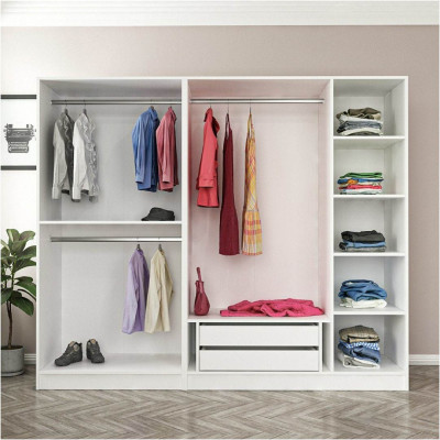 Tủ để quần áo bằng gỗ MDF có lớp vân gỗ xanh cao cấp SMLIFE Cultavio
