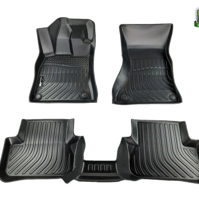 Thảm lót sàn xe ô tô Audi A4 2009-2015 Nhãn hiệu Macsim chất liệu nhựa TPE cao cấp màu đen