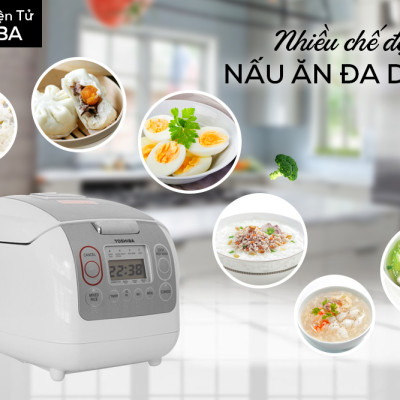 Nồi Cơm Điện Tử Toshiba RC-10NMFVN (WT) (1 Lít) - Hàng Chính Hãng