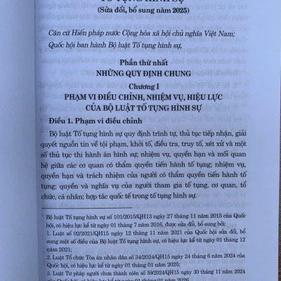 Bộ luật Tố tụng hình sự (Sửa đổi, bổ sung năm 2025)