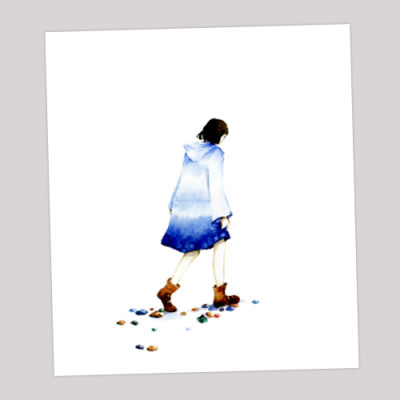 Giấy vẽ màu nước A6 lỡ vẽ các hình dễ thương, giấy vẽ chuyên dụng có vân nhập từ Ý, chất giấy 224gsm 40 tờ CTB784 Green Art - Hàng chính hãng