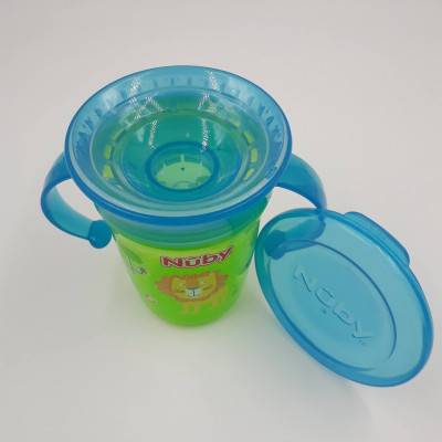 [ 10410-Nuby ] Ca tập uống nước 360 độ chống tràn, loại 2 tay cầm, 240ml
