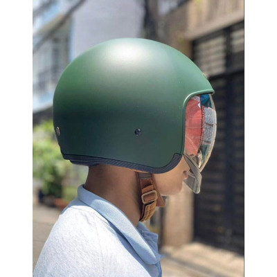 Nón bảo hiểm 3/4 ROYAL M139 có kính âm màu XANH LÍNH NHÁM