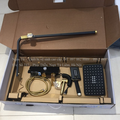 Sen cây tắm  bảng hiển thị nhiệt độ màu đen ánh vàng GS  7749, đẹp sang trọng quý phái, ko dùng điện mà vẫn hiện nhiệt độ