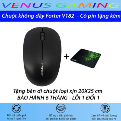 Chuột không dây Forter V181 - Có pin tặng kèm - Tặng lót chuột  - Hàng Chính Hãng