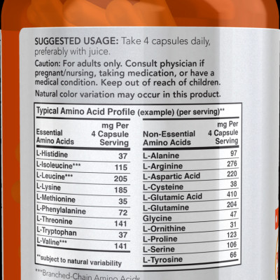 Viên Uống NOW FOODS Amino completeTM 1200mg Phục Hồi Cơ Bắp Chống Dị Hóa Sau Tập Luyện Lọ 120 Viên