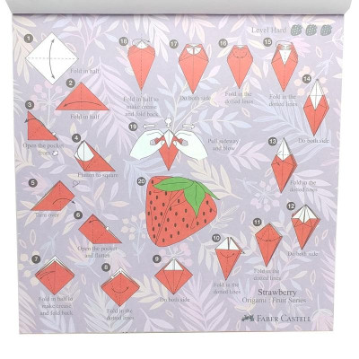 Giấy Nghệ Thuật Origami Washi - Fruit - Faber-Castell 171517 (50 Tờ/ 10 Mẫu)